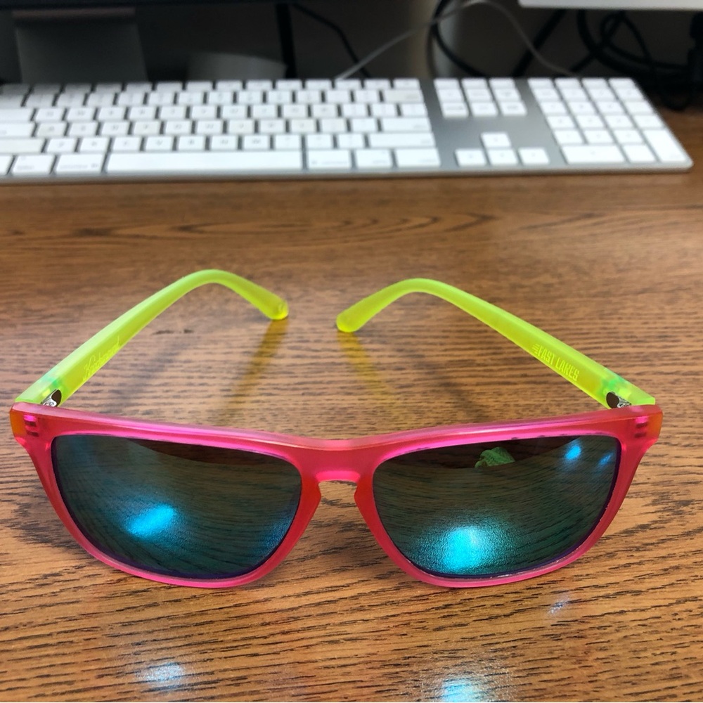 Knockaround Fast Lanes Sunglasses with Pink and Yellow Frame